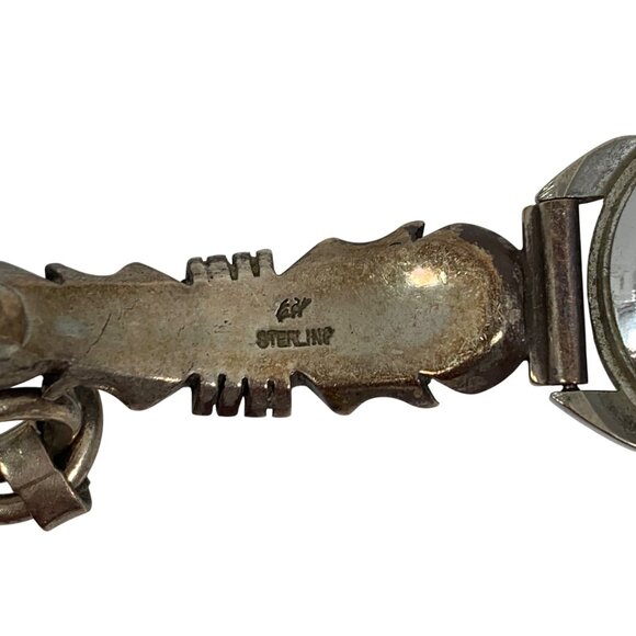 Vintage Sterling Silver Signed Native American Charoite Opal Watch UNTESTED - Picture 8 of 8